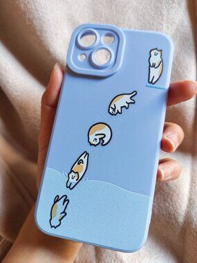 Sweet Blue Cat iPhone Case | Girlish Aesthetic